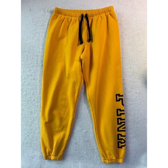 PINK Victoria's Secret Pants - Victoria's Secret PINK Mustard Yellow Fleece Jogger Sweatpants Womens Medium